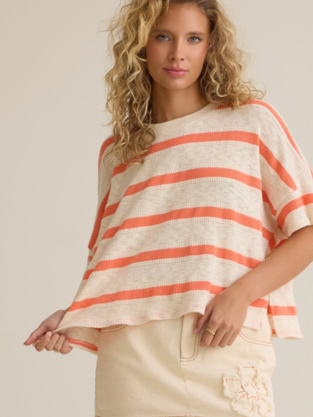 Altar'd State Clara Striped Boxy Top